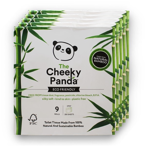 Click for a bigger picture.Cheeky Panda 3Ply Bamboo Toilet Rolls Plastic Free Packaging