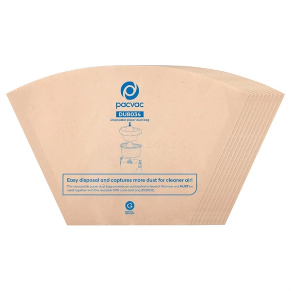 Click for a bigger picture.Pacvac Velo Disposable Paper Dustbag 2.5L DUB034