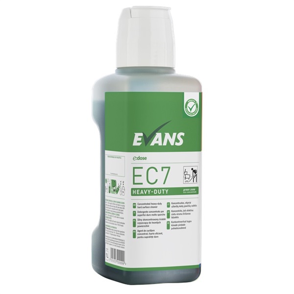 Click for a bigger picture.xx Evans EC7 Green Zone 1Ltr Concentrated Heavy Duty Hard Surface Cleaner - Single