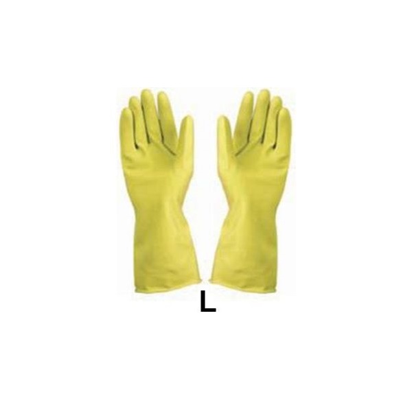 Click for a bigger picture.Yellow Large Rubber Gloves