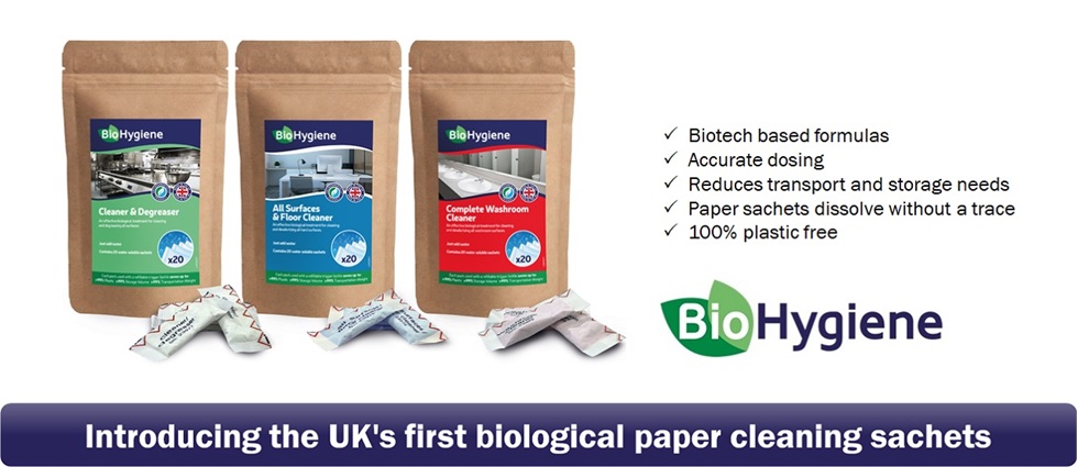 Introducing the UK's first biological paper cleaning sachets 