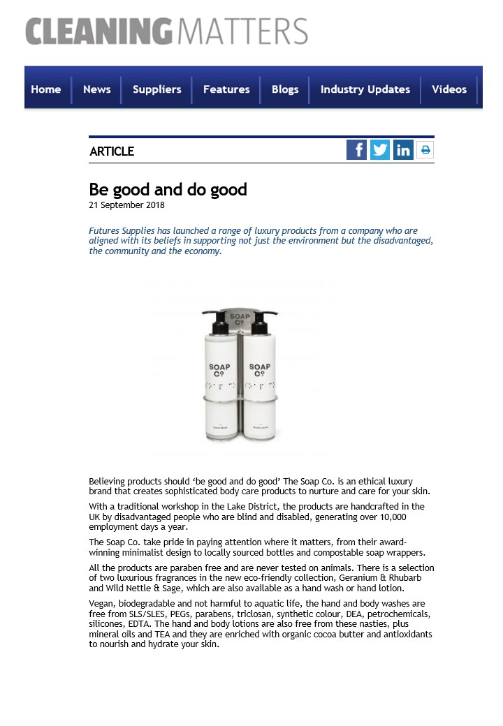 Be Good And Do Good - Cleaning Matters