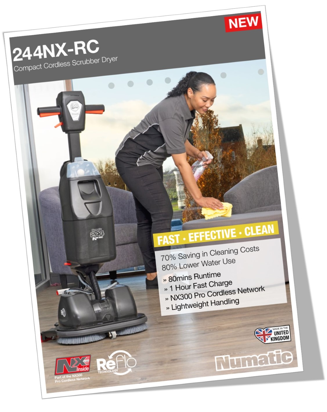 Numatic 244NX Compact and Cordless Scrubber Dryer - Article 04