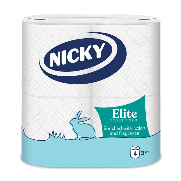 Nicky Elite 3ply Paper Wrapped Toilet Roll