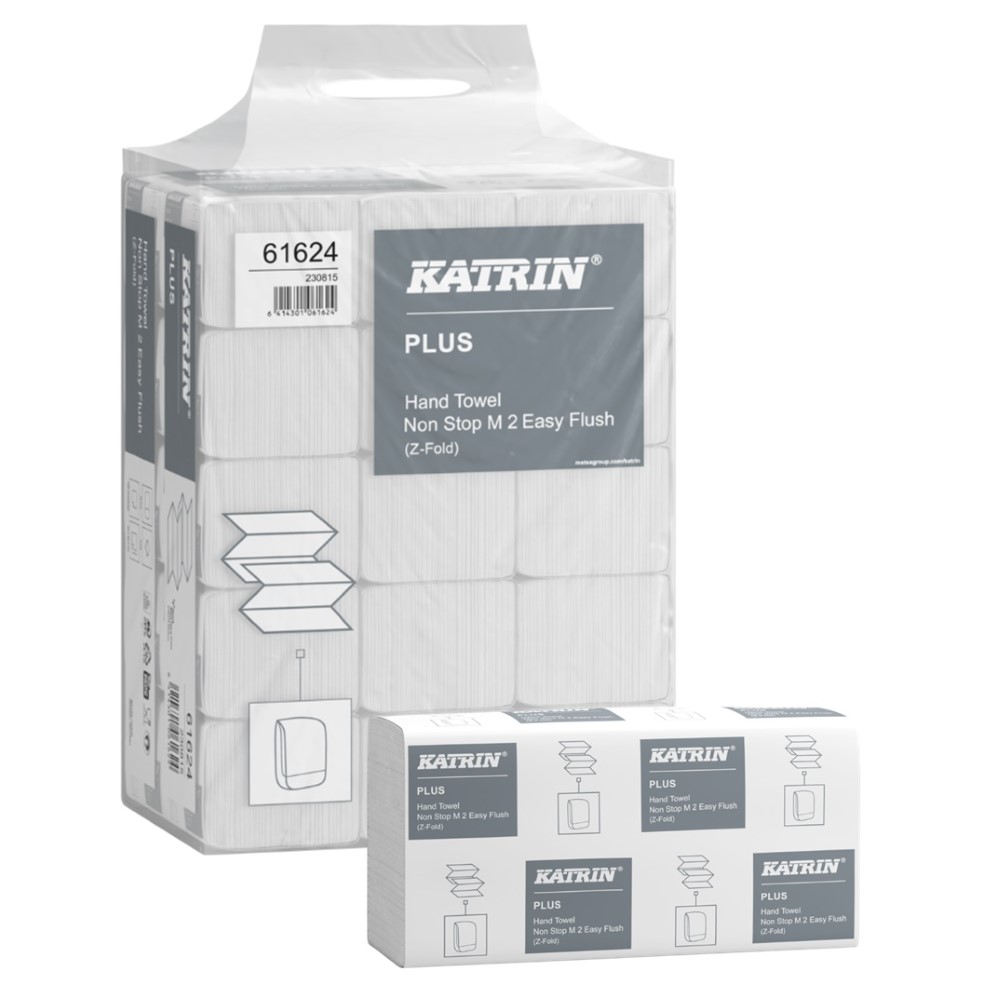 Katrin Plus 61624 Non Stop Hand Towels M2 2ply Z Fold (Narrow) (Easyflush)
