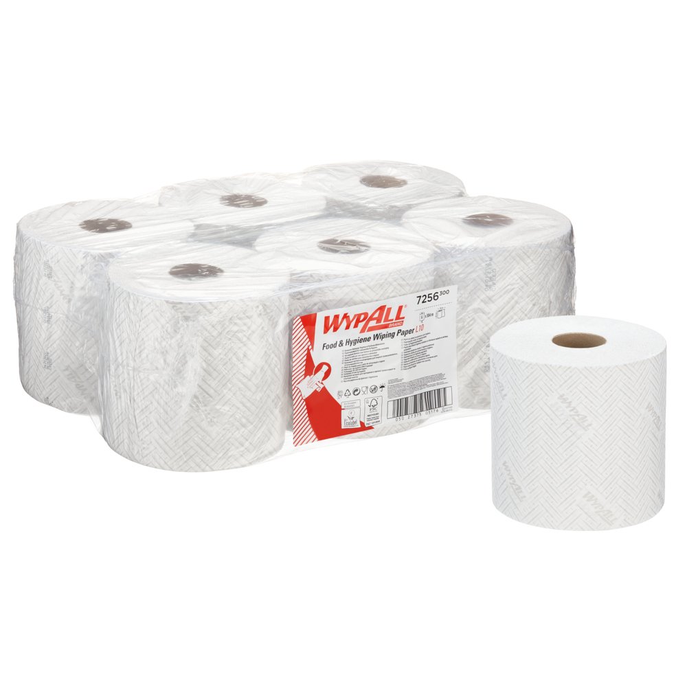 KC 7256 Wypall L10 White Centrefeed Roll 300m - Food + Hygiene
