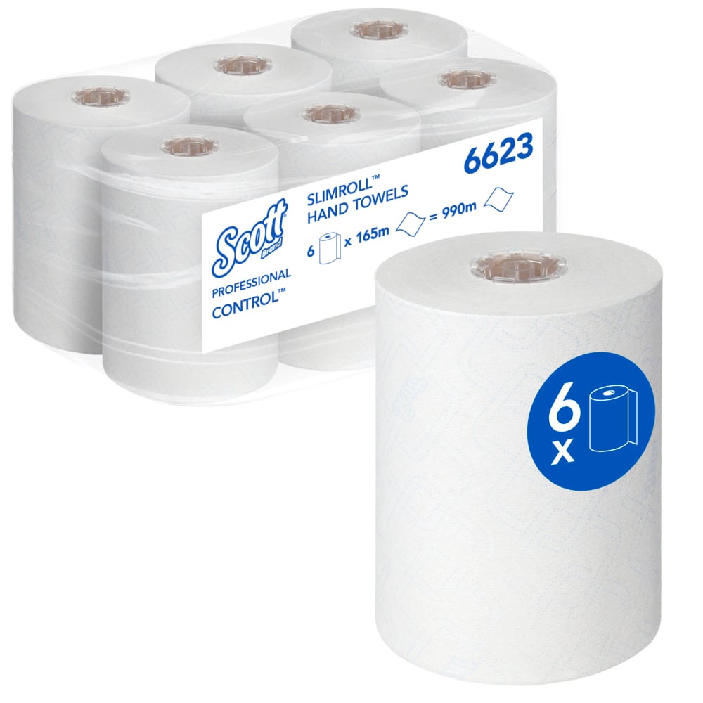 KC 6623 Scott Control Slimroll Hand Towel 165mtr White