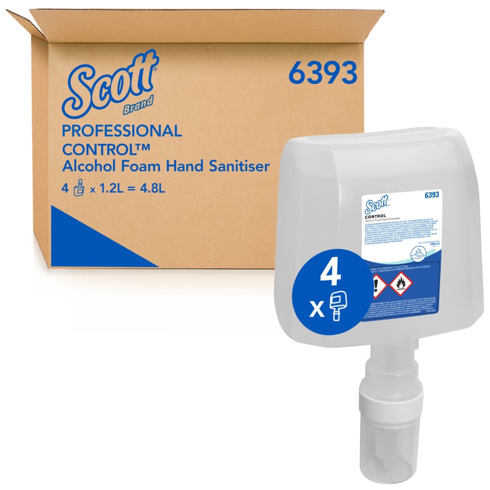 KC 6393 Alcohol Foam Hand Sanitiser 1.2L For use in Automatic Touch Free Dispenser