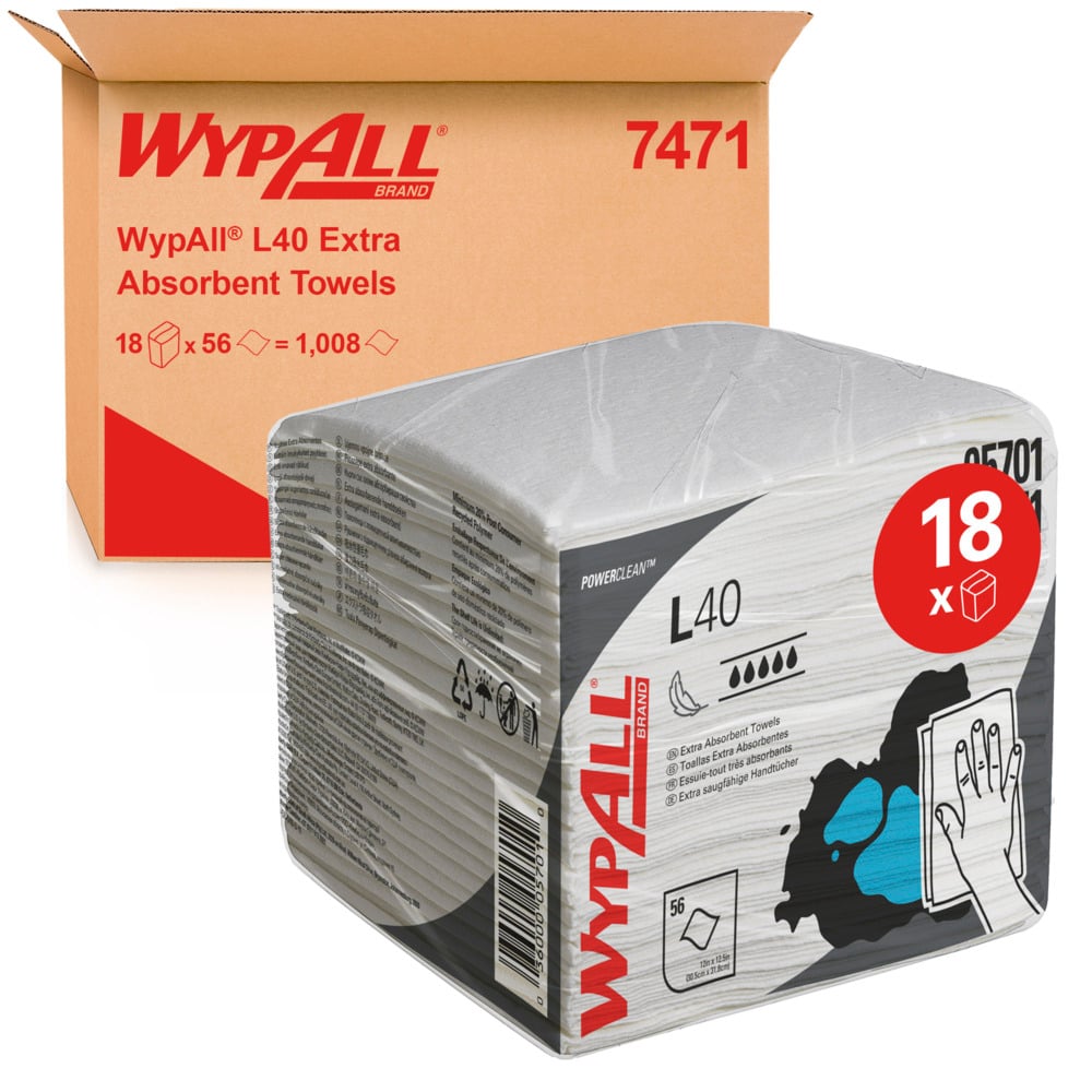 KC 7471 Wypall L40 1/4 Fold White