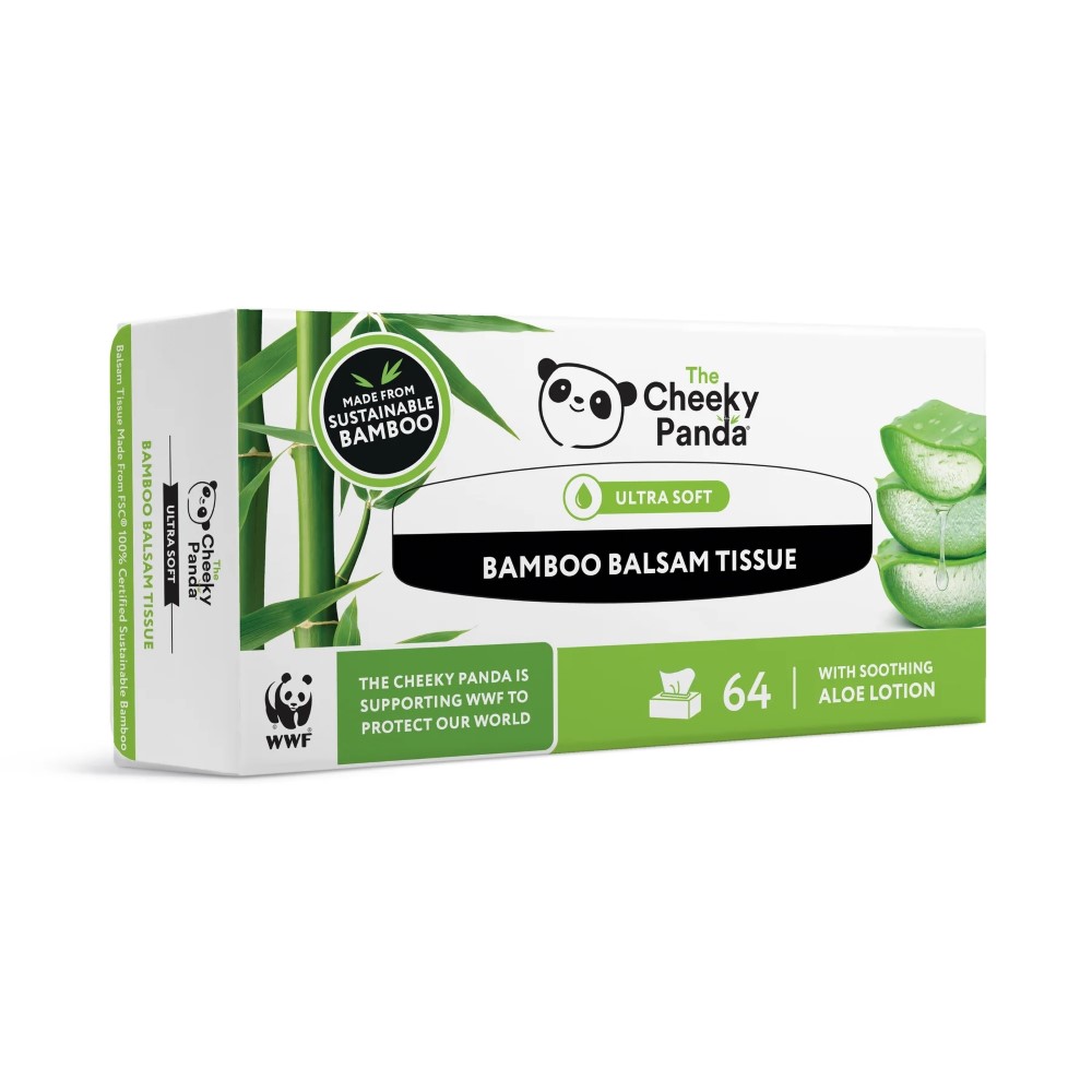 Cheeky Panda 3ply Bamboo Balsam Facial Tissues - 64 Sheet Flat Box