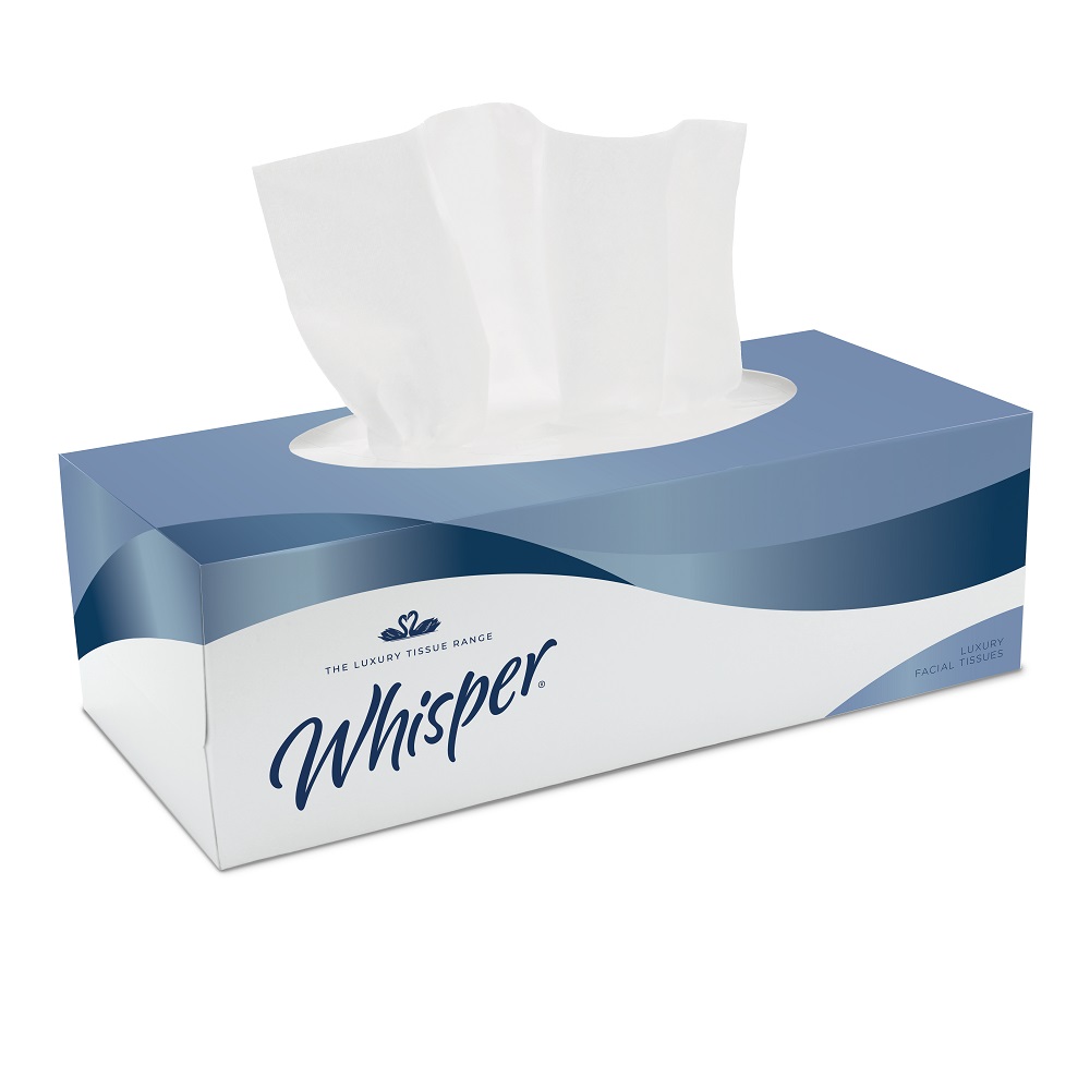 Whisper Facial Tissues 2ply 100 Sheet