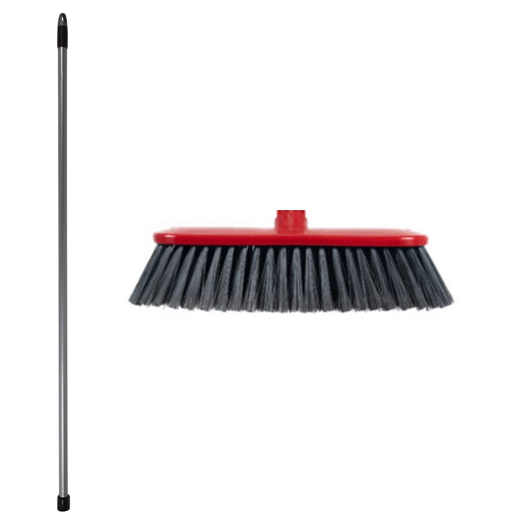 Red 10.5&#39;&#39; Soft Broom With Handle