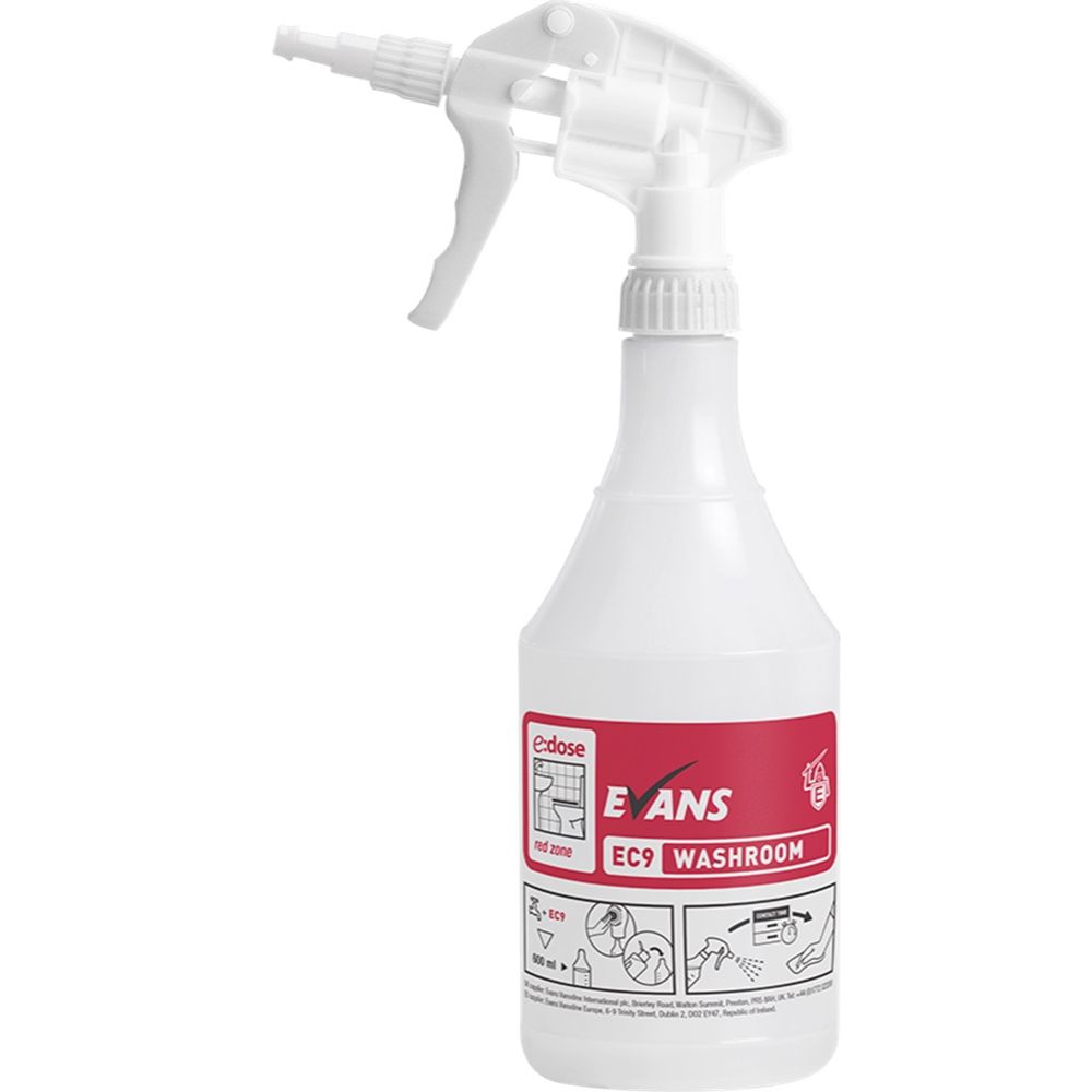Empty EC9 Printed Bottle (Red) Complete With Trigger