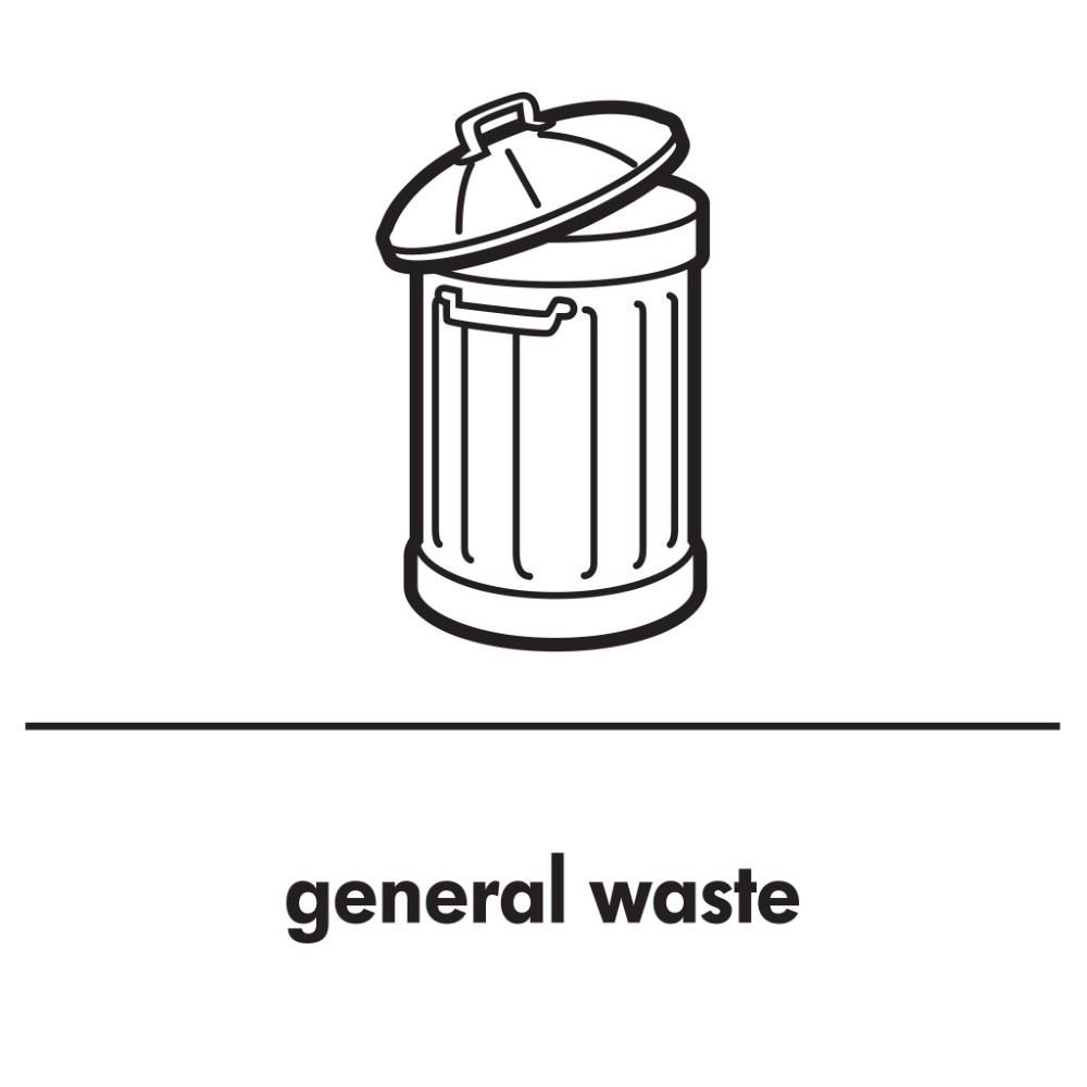 Recycling Sticker White General Waste