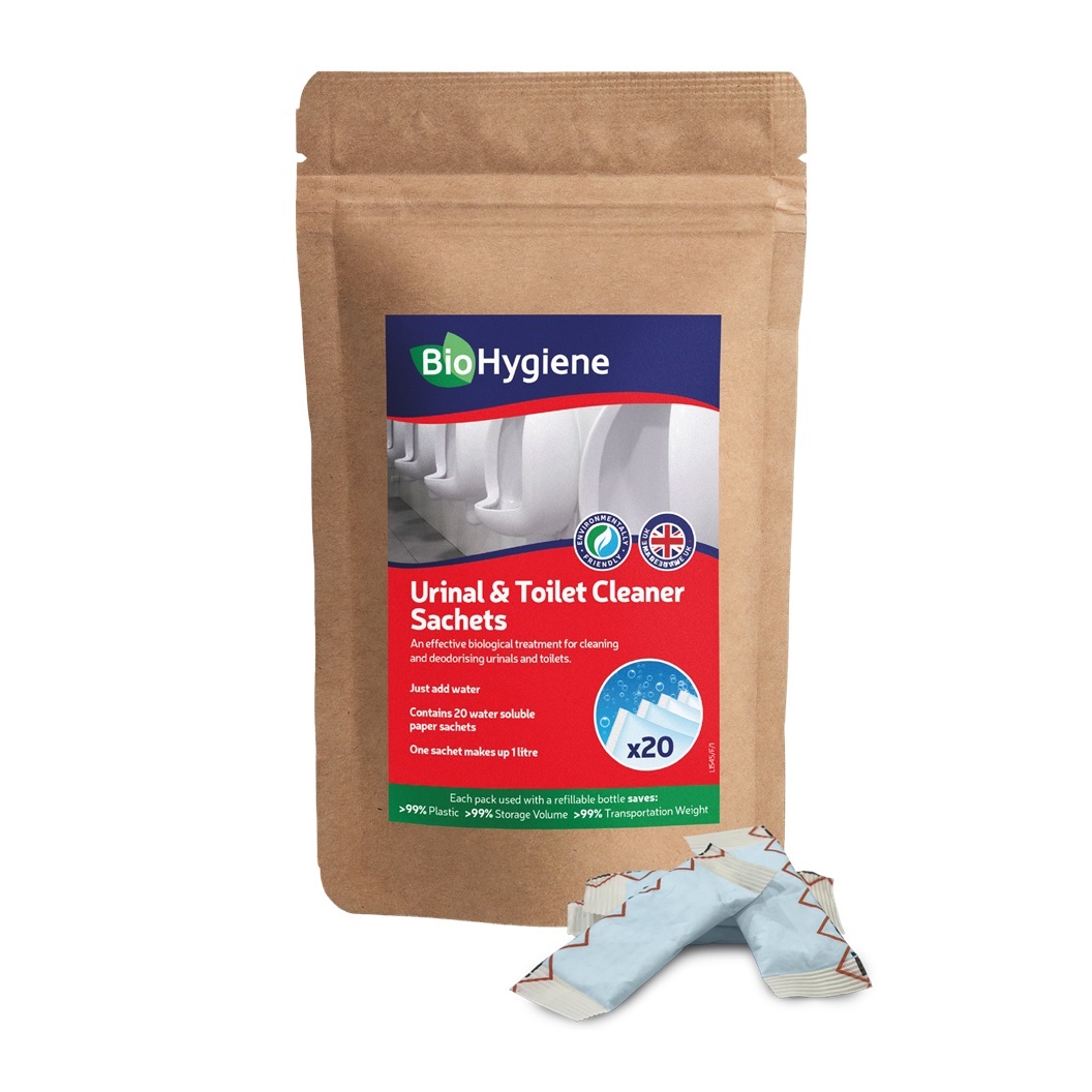BioHygiene Urinal + Toilet Cleaner - Water Soluble Paper Sachets