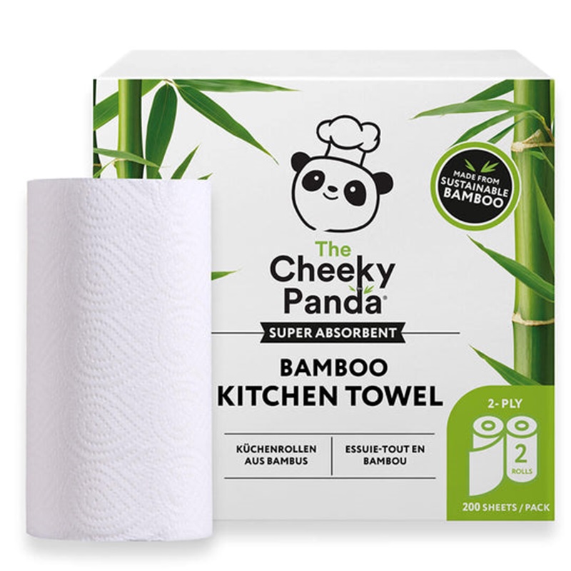 The Cheeky Panda Bamboo Kitchen Rolls 100 Sheet - Plastic Free Packaging