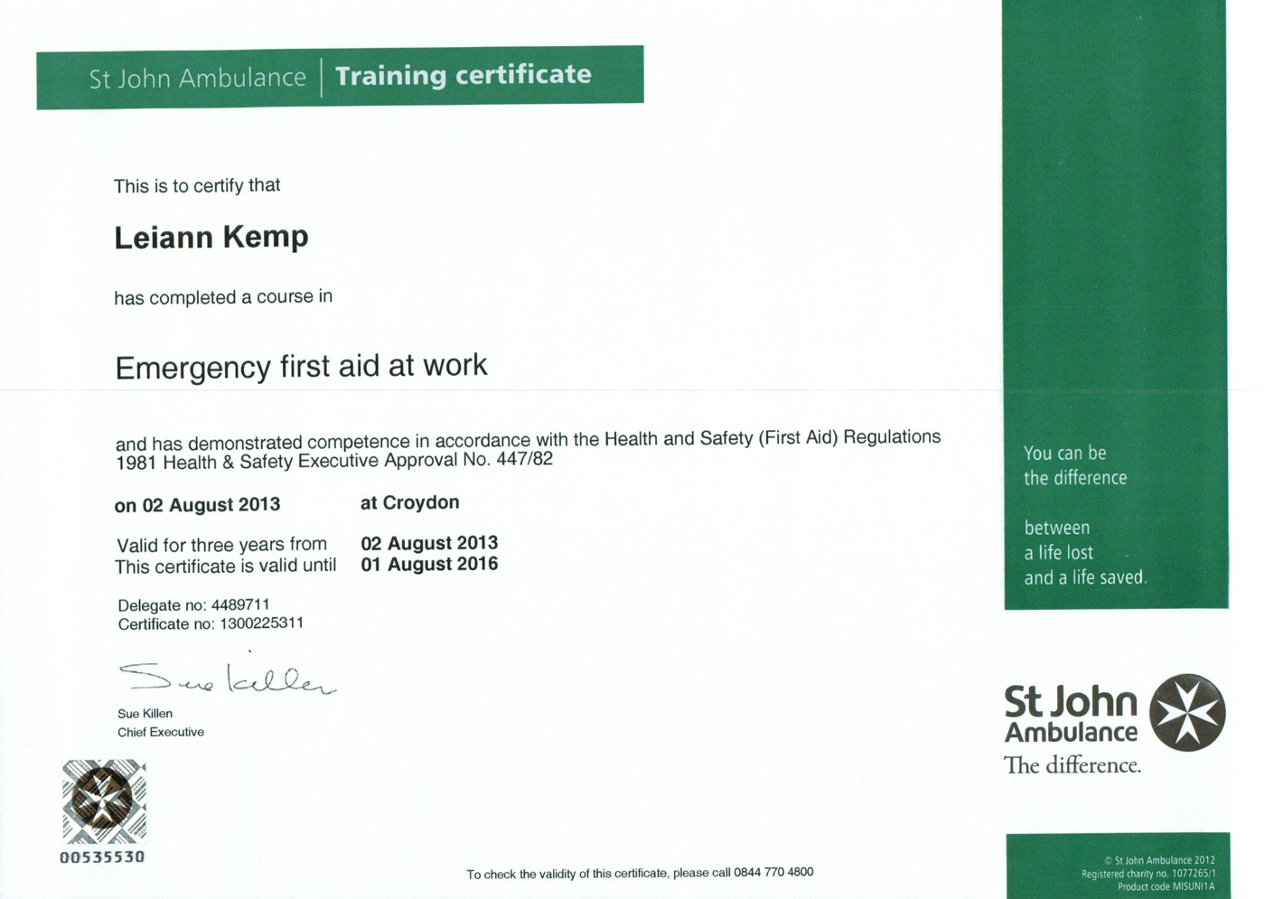 Certification Success in First Aid (Section 1)