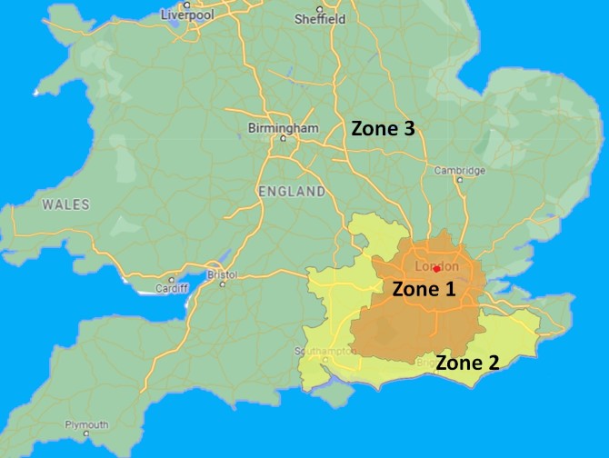 Delivery Information (01 - zones)