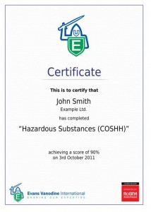 Evans COSHH Training