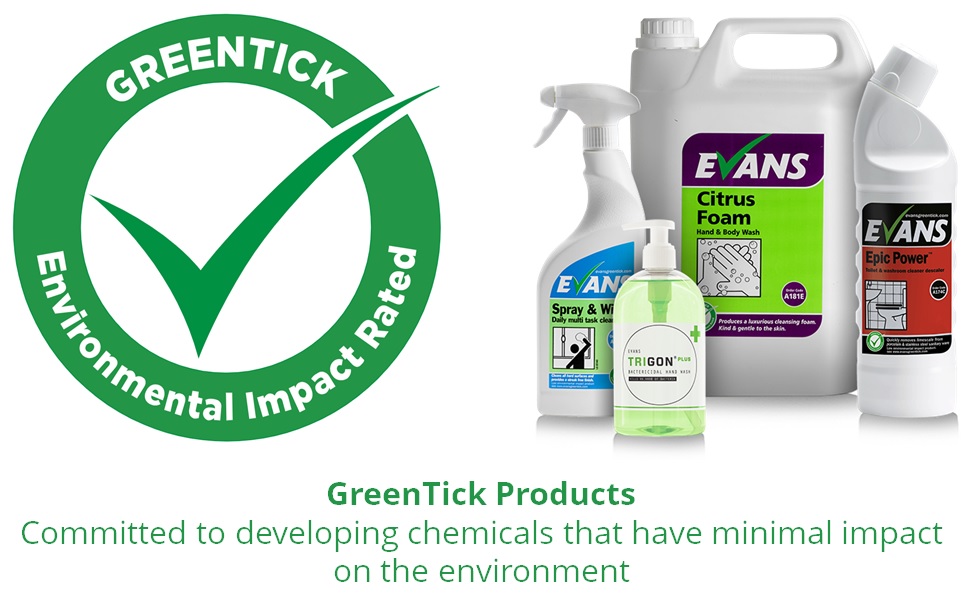 Evans GreenTick Products - Commited to developing cleaning chemicals that have minimal impact on the environment