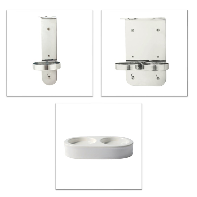 Scottish Fine Soaps Wall mounted brackets offer a secure and stylish dispensing system, The ceramic caddy helps protect surfaces from staining