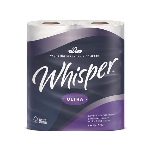 Click for a bigger picture.Whisper Ultra 3ply Luxury Toilet Rolls