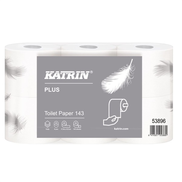 Click for a bigger picture.Katrin Plus 53896 Toilet Rolls 3Ply 143 Sheet