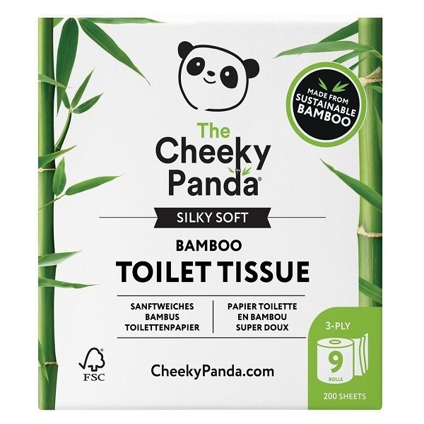 Click for a bigger picture.Cheeky Panda 3Ply Bamboo Toilet Rolls Plastic Free Packaging