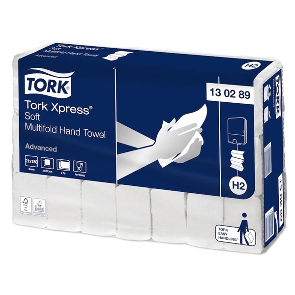 Click for a bigger picture.Tork H2 130289 Xpress Z-Fold Hand Towel 2Ply Advanced Soft