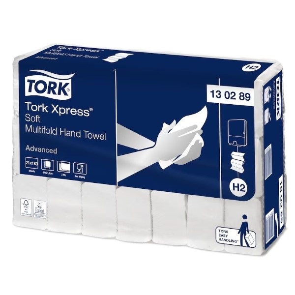 Click for a bigger picture.Tork H2 130289 Xpress Z-Fold Hand Towel 2Ply Advanced Soft