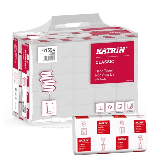 Click for a bigger picture.Katrin 61594 Non Stop Hand Towel L2 2Ply W Fold (Narrow)