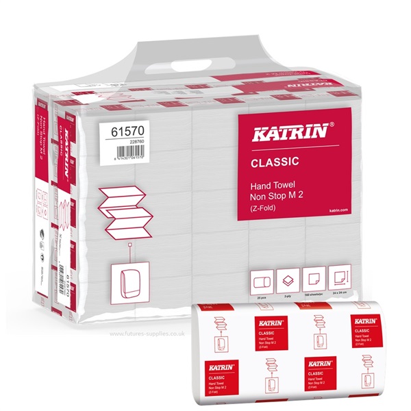 Click for a bigger picture.Katrin 61570 Non Stop Hand Towel M2 2Ply Z Fold