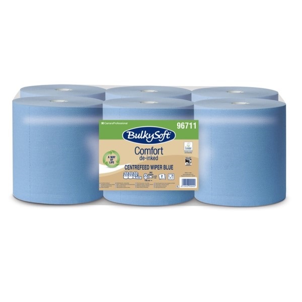 Click for a bigger picture.2ply Blue Embossed Centrefeed Roll 150m 96711