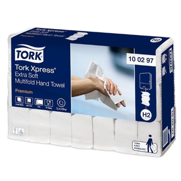 Click for a bigger picture.Tork H2 100297 Xpress M-Fold Hand Towel 2ply Premium Extra Soft