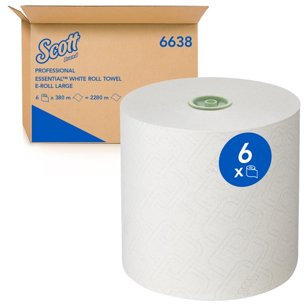 Click for a bigger picture.Kimberly-Clark 6638 Scott E-Roll Hand Towel 380m