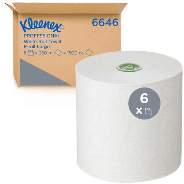 Click for a bigger picture.Kimberly-Clark 6646 Kleenex E-Roll Hand Towel 250m