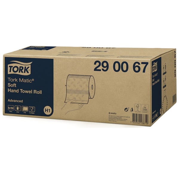 Click for a bigger picture.Tork H1 290067 Advanced Hand Towel Roll 2ply White 150m