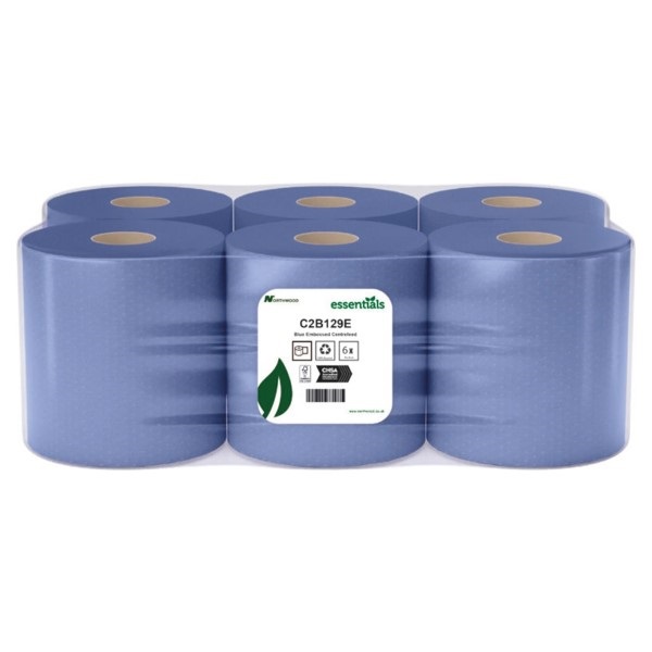 Click for a bigger picture.Centrefeed Rolls 2ply Embossed Blue 120m C2B129E