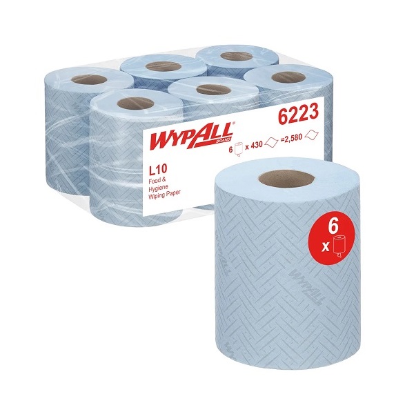 Click for a bigger picture.Kimberly-Clark 6223 Blue Wypall REACH Centrefeed Roll L10 1Ply 430 Sheet / 163.4m
