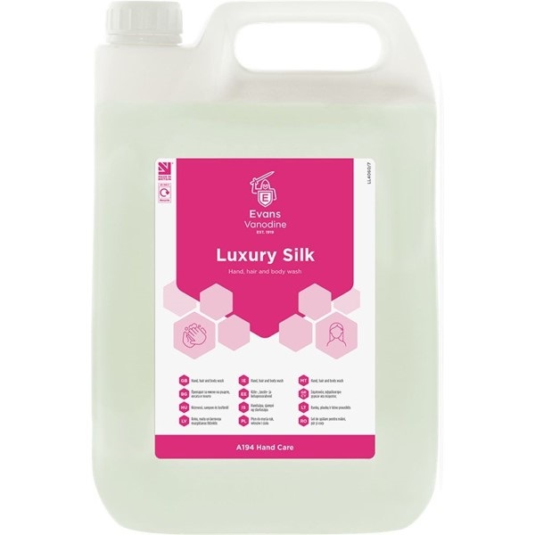 Click for a bigger picture.Luxury Silk Hand, Hair + Body Wash 5LTR