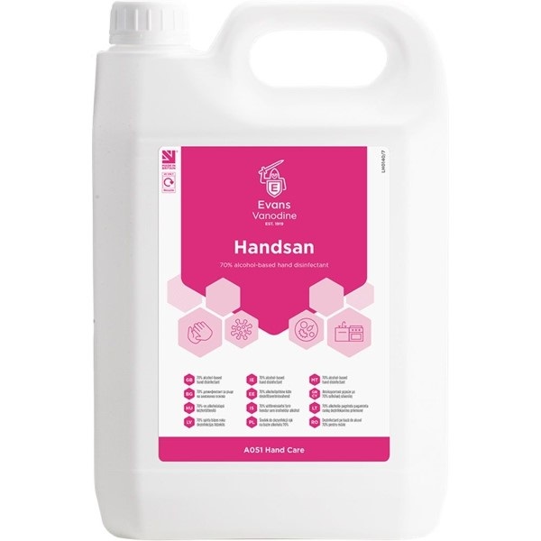 Click for a bigger picture.Handsan Alcohol Gel Hand Sanitiser 5L - 70%