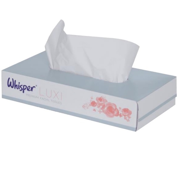 Click for a bigger picture.Whisper Facial Tissues 2Ply 100 Sheet