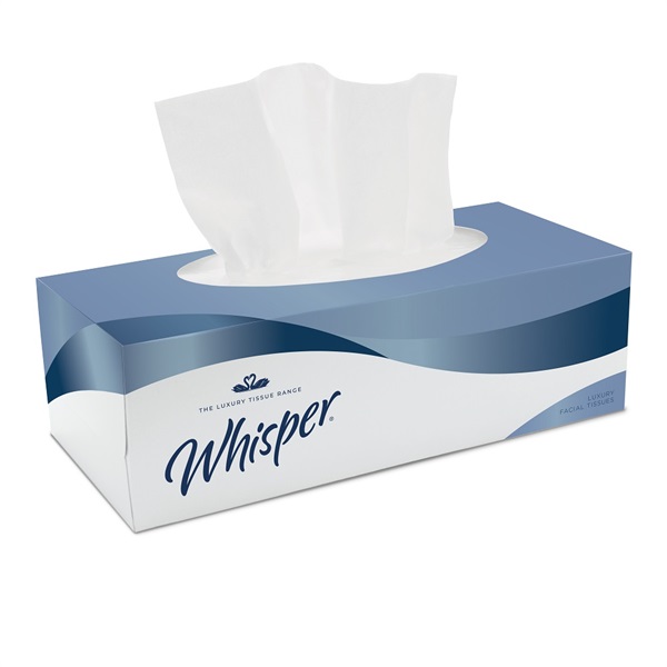 Click for a bigger picture.Whisper Facial Tissues 2Ply 100 Sheet