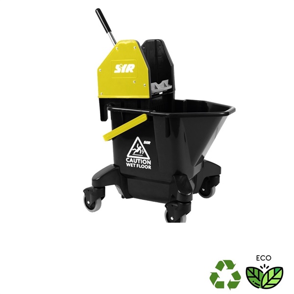 Click for a bigger picture.TC20-R Kentucky Mop Bucket +Wringer Yellow - Durable Recycled Plastic