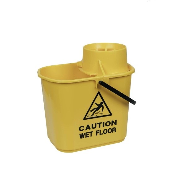 Click for a bigger picture.15L Yellow Professional Mop Bucket With Wringer