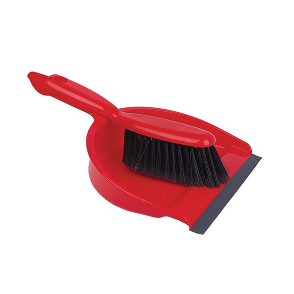 Click for a bigger picture.Professional Dustpan + Brush Set Red