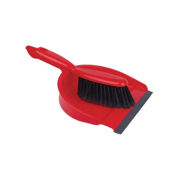 Click for a bigger picture.Professional Dustpan + Brush Set Red