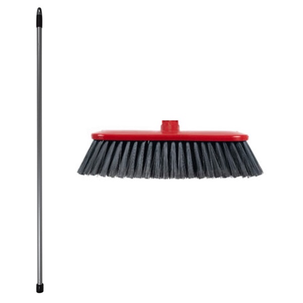 Click for a bigger picture.Red 10.5'' Soft Broom With Handle