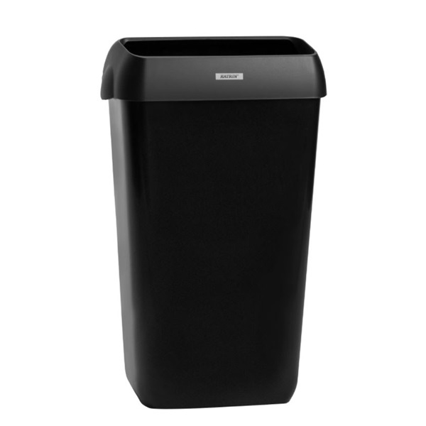 Click for a bigger picture.xx Katrin Black 25L  Bin With Lid 92261