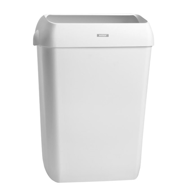 Click for a bigger picture.xx Katrin White 50LTR Bin With Lid 91912